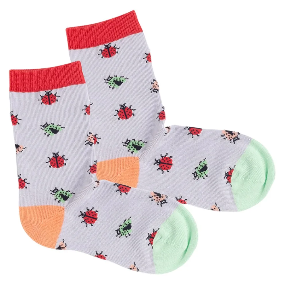 DillySocks Kindersocken Buzzing Beetles rosa, rot Best