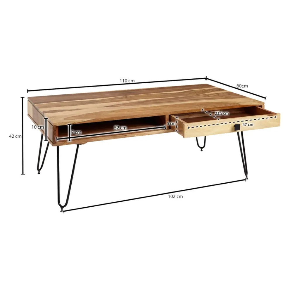 MID.YOU Klubtisch Bagli braun New