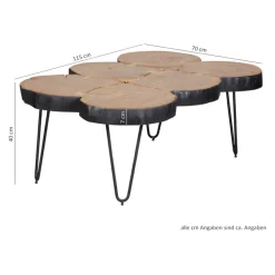 MID.YOU Klubtisch Bagli anthrazit, hellbraun Sale