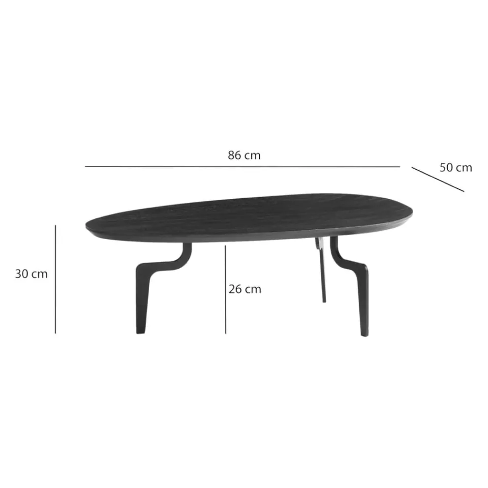 MID.YOU Klubtisch Mango schwarz Discount