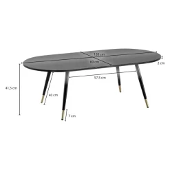 MID.YOU Klubtisch Marmor schwarz Outlet