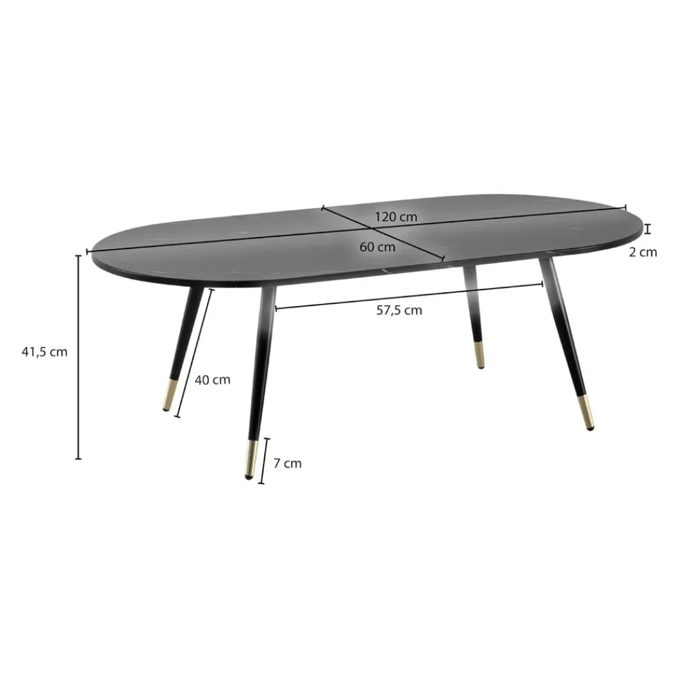 MID.YOU Klubtisch Marmor schwarz Outlet