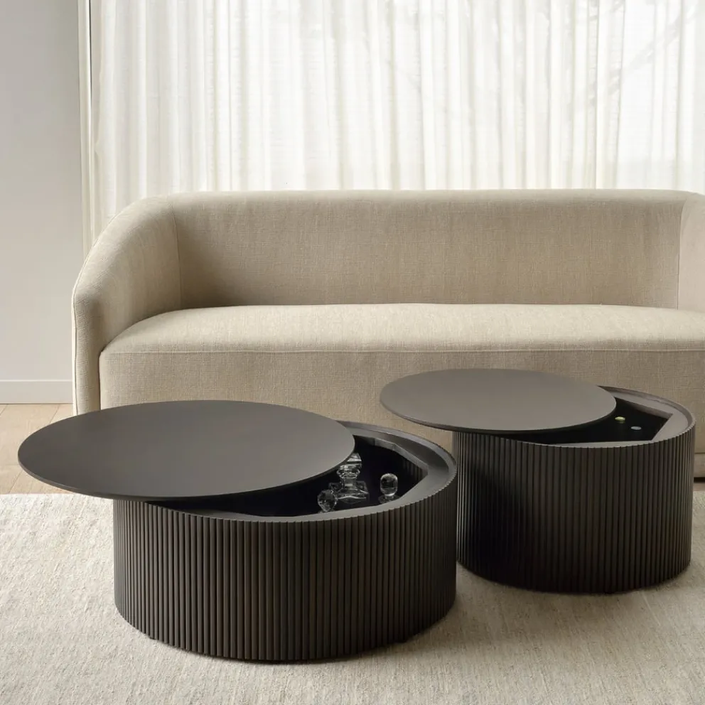 Ethnicraft Klubtisch Roller Max dunkelbraun Outlet