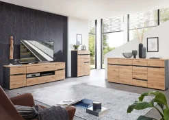 Voleo Kommode Detroit eichefarbig, graphitgrau Outlet