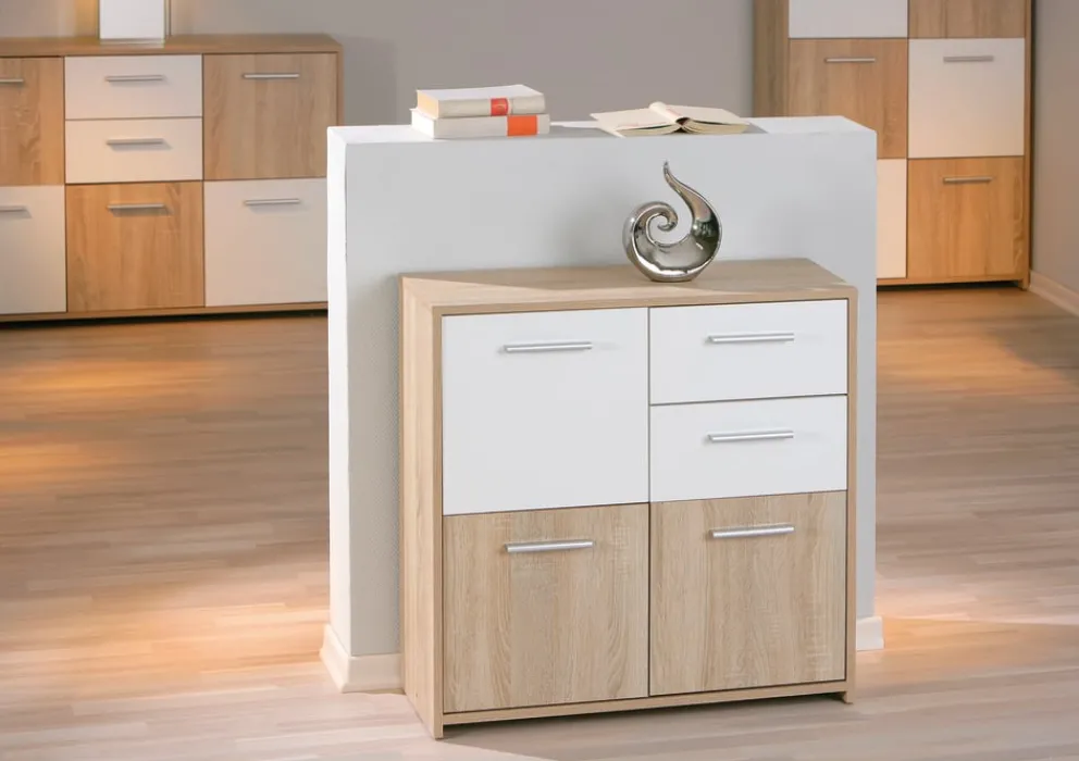 MID.YOU Kommode Eboli-506 eichefarbig, weiss Clearance
