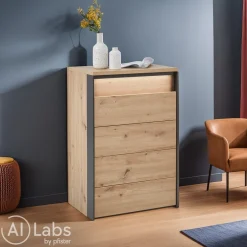 Voleo Kommode Edra eichefarbig, schwarz Clearance