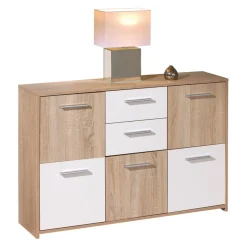 MID.YOU Kommode Elvezia-506 eichefarbig, weiss Hot
