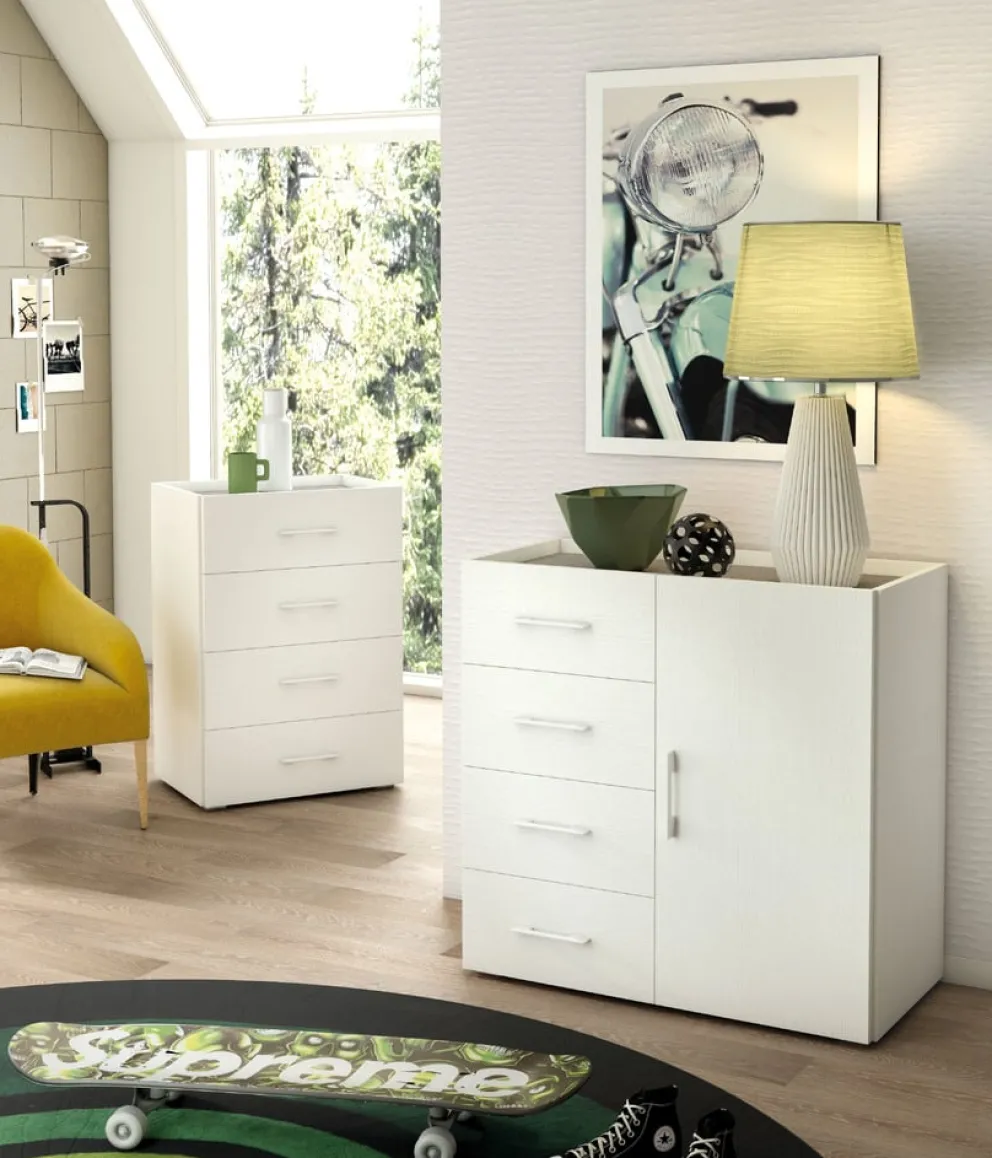 Sikelia Kommode Living betongrau, weiss