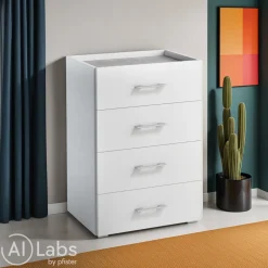 Sikelia Kommode Living betongrau, weiss