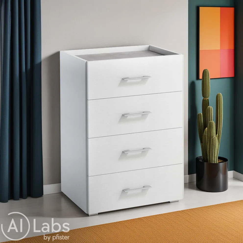 Sikelia Kommode Living betongrau, weiss