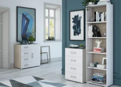 Sikelia Kommode Living eichefarbig, weiss Hot
