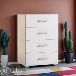 Sikelia Kommode Living eichefarbig, weiss Hot
