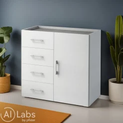 Sikelia Kommode Living betongrau, weiss Discount