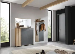 Dieter Knoll Kommode Riva anthrazit, eichefarbig New