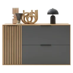 Dieter Knoll Kommode Riva anthrazit, eichefarbig Outlet