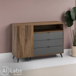 one Kommode Stein nussbaumfarbig Outlet