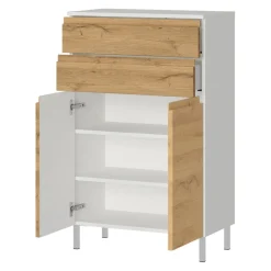 MID.YOU Kommode Torrance grandson-eiche-nb., weiss Discount