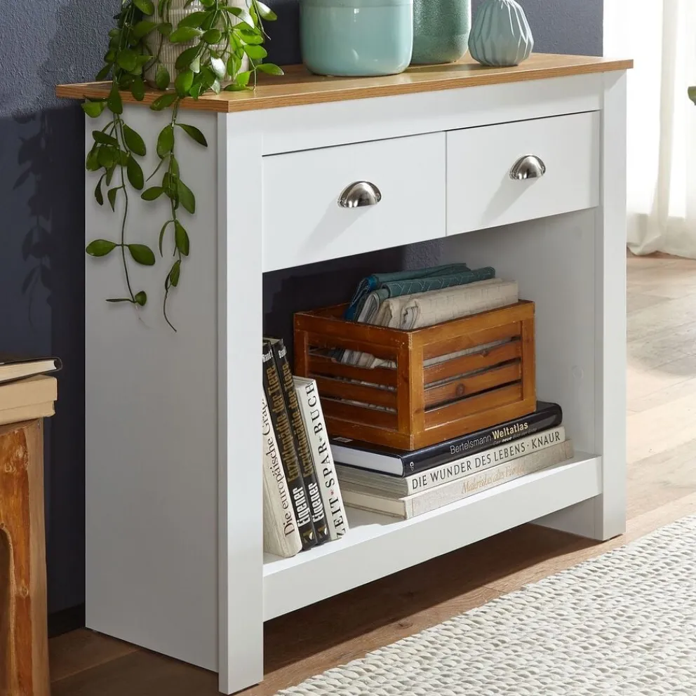 MID.YOU Konsole Eiche weiss Discount