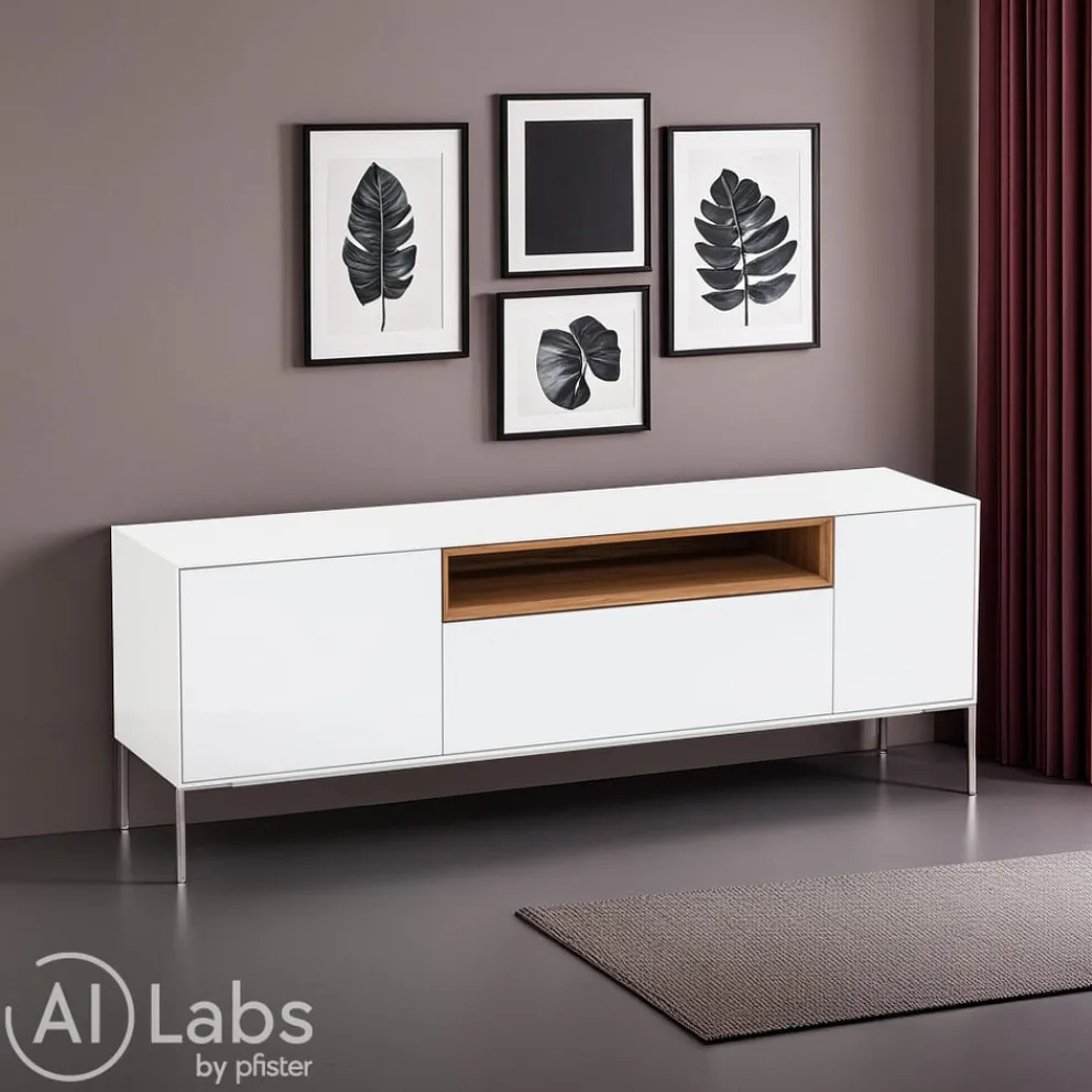 atelier pfister Lowboard Amden anthrazit, eichefarbig, weiss Clearance