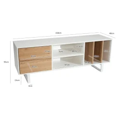 MID.YOU Lowboard Eiche Dekor weiss Outlet