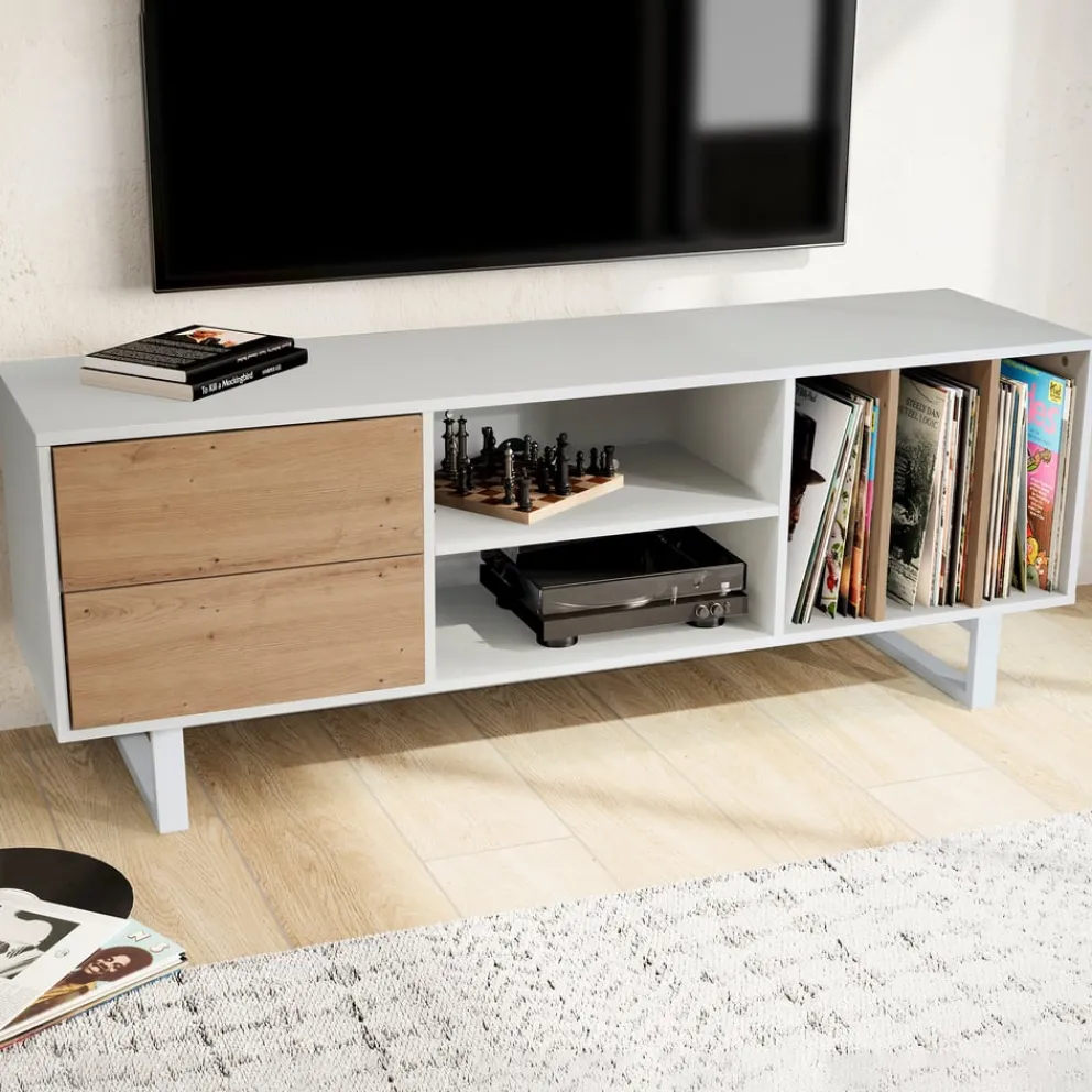 MID.YOU Lowboard Eiche Dekor weiss Outlet