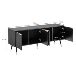 MID.YOU Lowboard Eiche Dekor schwarz Sale