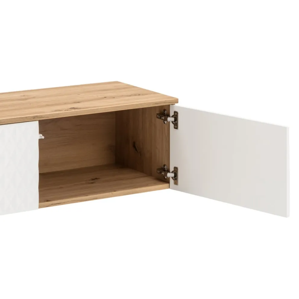 BYYU Lowboard Kleo eichefarbig, weiss