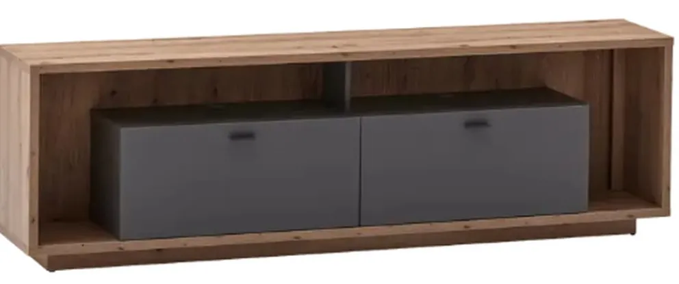 BYYU Lowboard Lizzano dunkelgrau, eichefarbig New