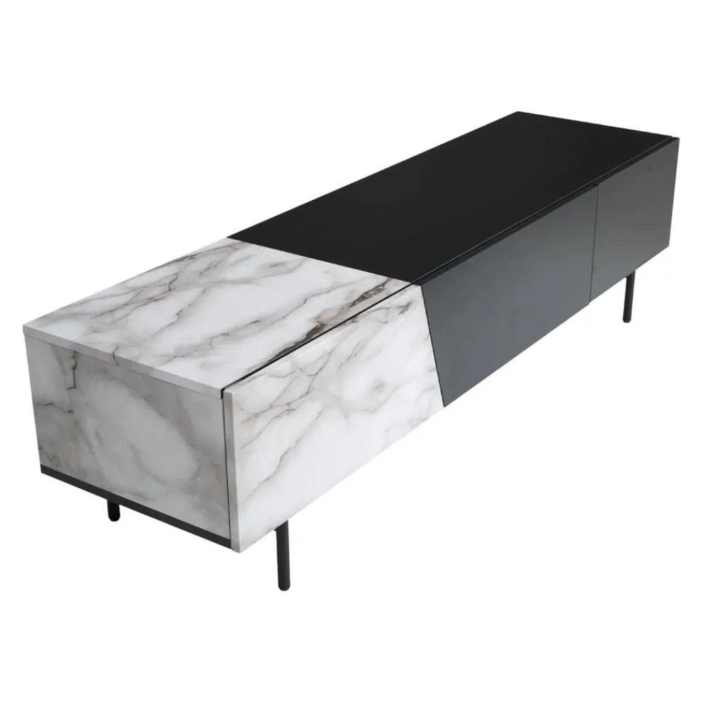 MID.YOU Lowboard Marmor grauweiss, schwarz Outlet