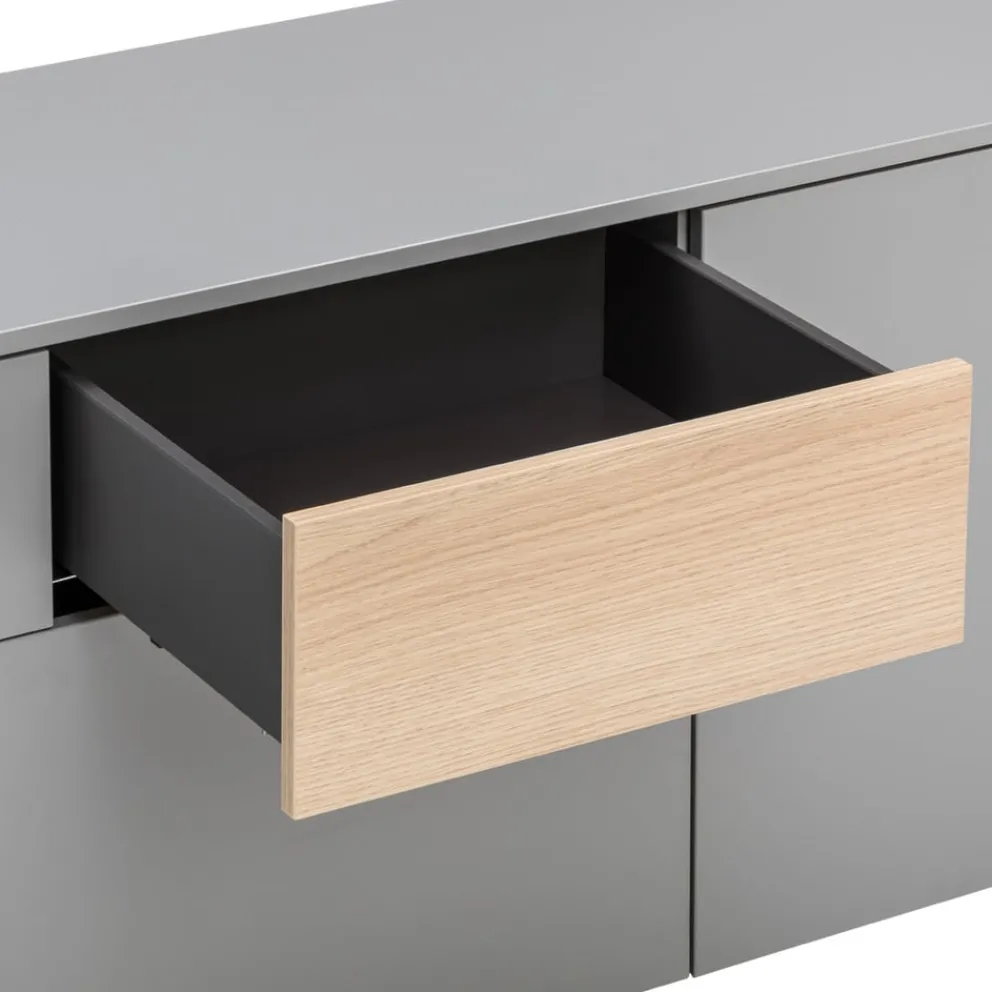 Voleo Lowboard Naomi eichefarbig, grau Discount