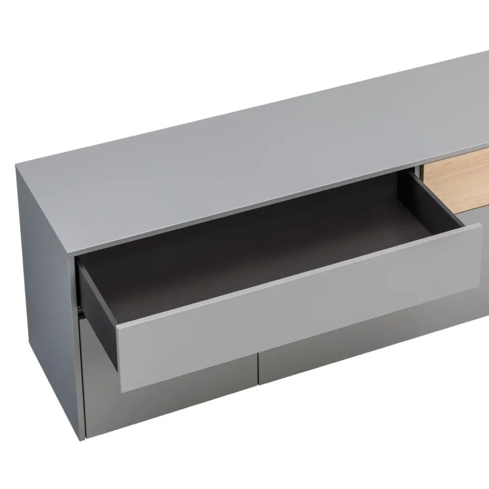 Voleo Lowboard Naomi eichefarbig, grau Discount