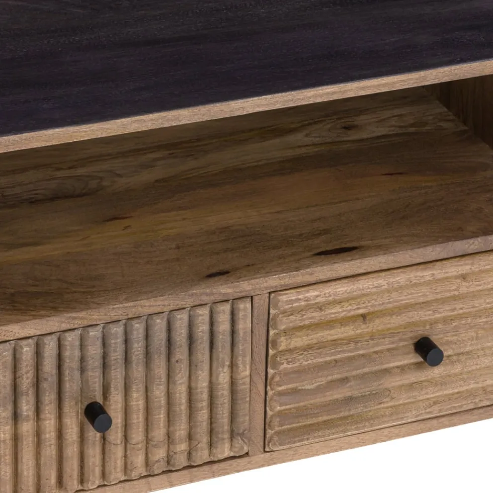 Ambia Home Lowboard Rigato mangofarbig, schwarz Sale