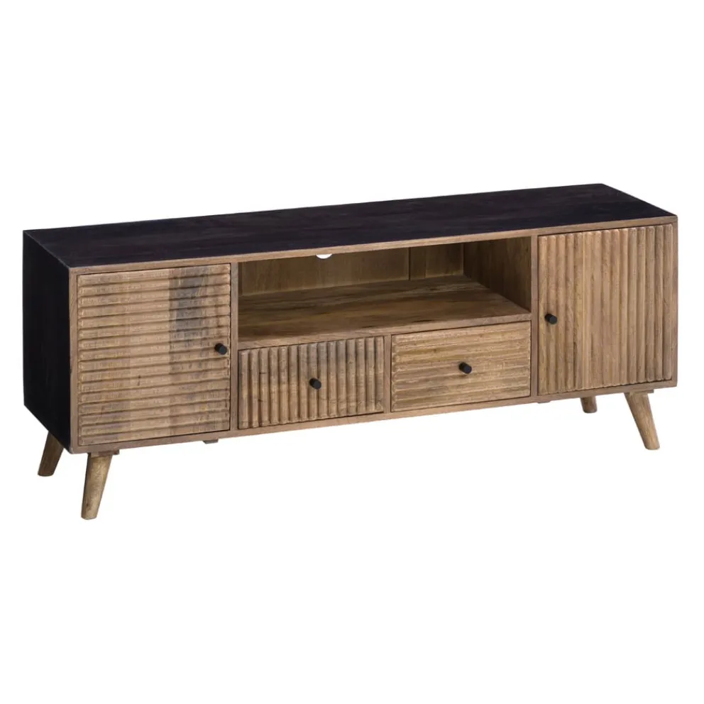 Ambia Home Lowboard Rigato mangofarbig, schwarz Sale