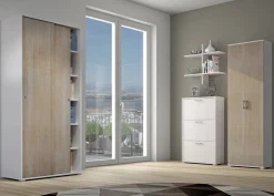 Sikelia Mehrzweckschrank Clean eichefarbig, weiss