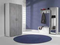 Sikelia Mehrzweckschrank Clean betongrau, weiss New