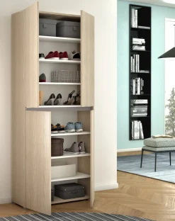 Sikelia Mehrzweckschrank Clean ulmefarbig, weiss New