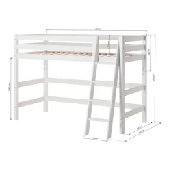 Hoppekids Mittelhochbett Einlegerahmen HS-Luxury weiss New
