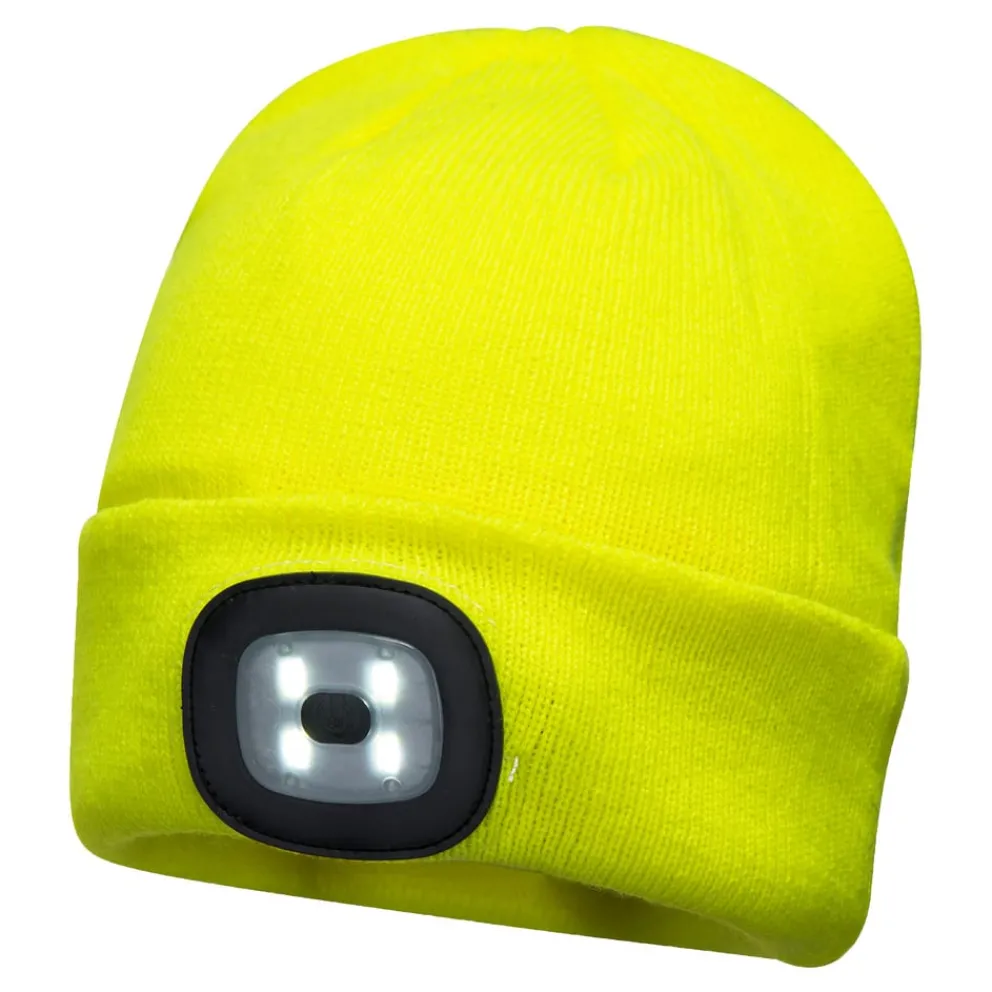 Mütze Beanie Led hellgelb New
