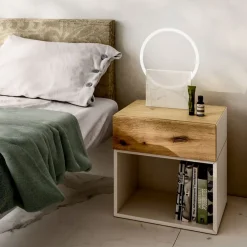 Lago Nachttisch 36E8 Wildwood naturale, cocco New