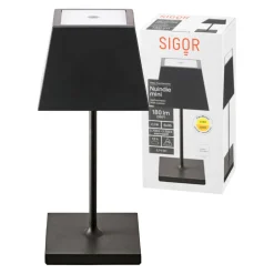SIGOR Outdoor Tischleuchte Nuindie mini eckig schwarz Clearance