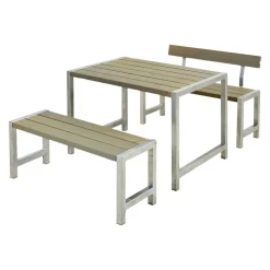 PLUS Picknicktisch Cafesatz braungrau New