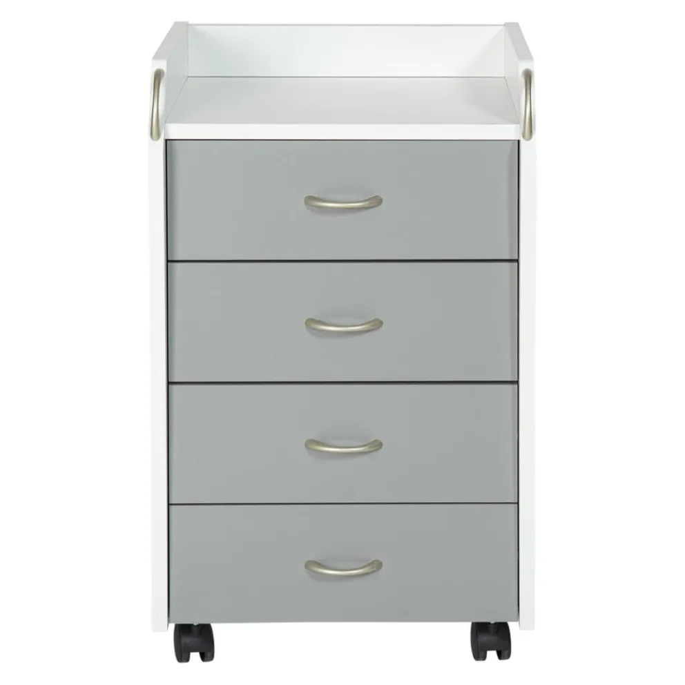 MID.YOU Rollcontainer Printi-105 hellgrau, weiss Outlet