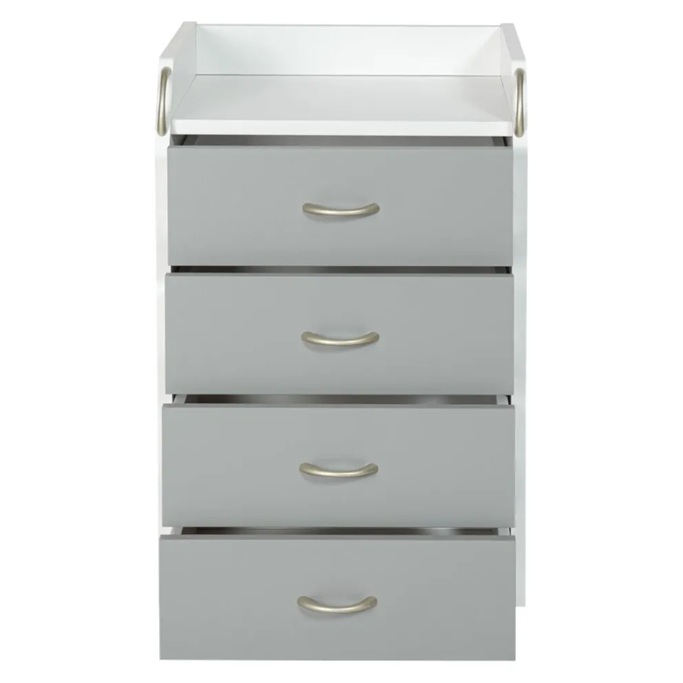 MID.YOU Rollcontainer Printi-105 hellgrau, weiss Outlet