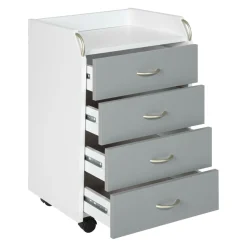 MID.YOU Rollcontainer Printi-105 hellgrau, weiss Outlet