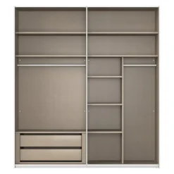 Novel Schiebetürenschrank Covalo-Glas Farbglas seidengrau