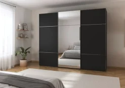 Novel Schiebetürenschrank Covalo schwarz Outlet