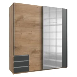 MID.YOU Schiebetürenschrank Emden eichefarbig Discount
