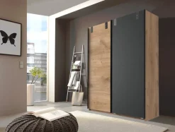 MID.YOU Schiebetürenschrank Liverpool-201 anthrazit, eichefarbig Best