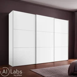 Moderano Schiebetürenschrank Primo 01 Alu, 96 weiss Hot