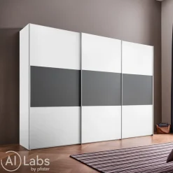 Moderano Schiebetürenschrank Primo AW Alpinweiss, Vulkan Best